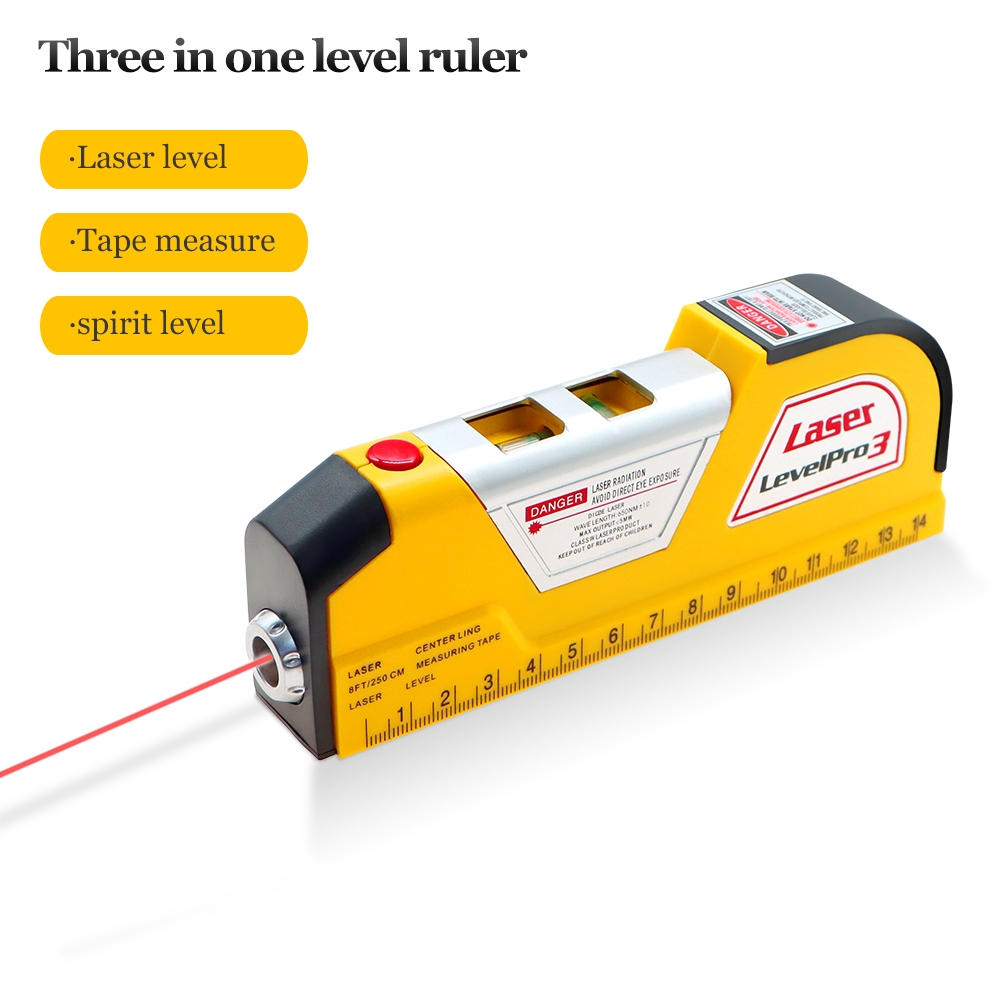 Laser Distance Meter With Bubble Level - レーザーレベルおよび距離計,水平レーザー,テープアライナー,バブル定規,庭の定規,木工ツール