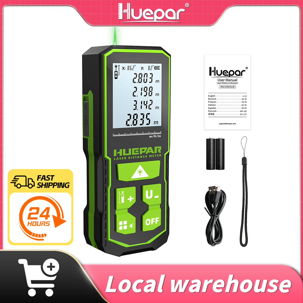 Laser Distance Meter 100M - Huepar レーザー距離計デジタルレーザー距離計測定 60 メートル 100 メートル