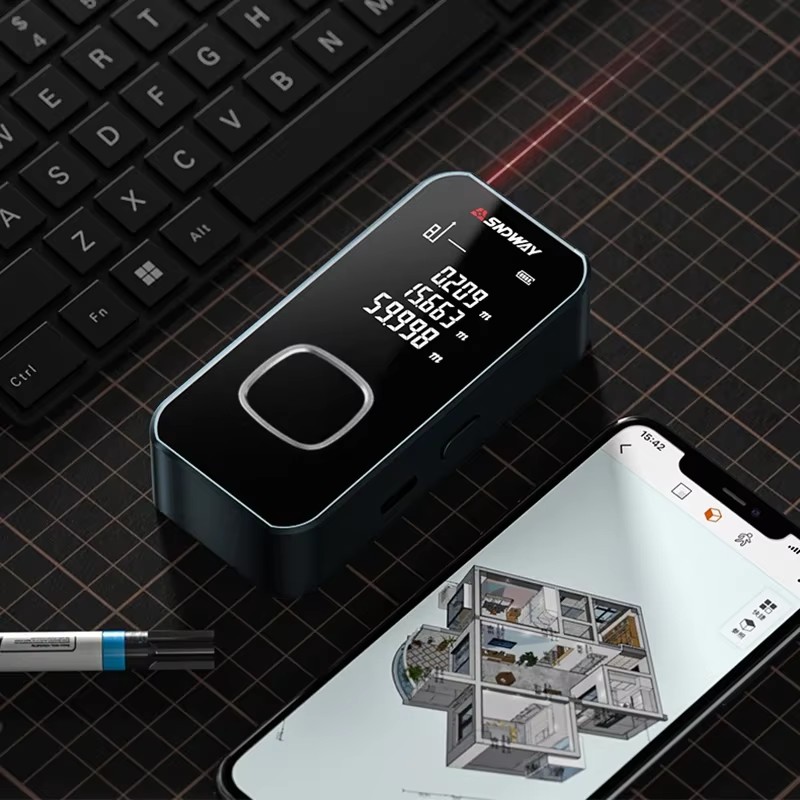 Laser Measure Area Volume Calculator - HEDAO SW-MS50 プロフェッショナルレーザー距離計 デジタルテープメジャー付き 面積・体積計算機能搭載