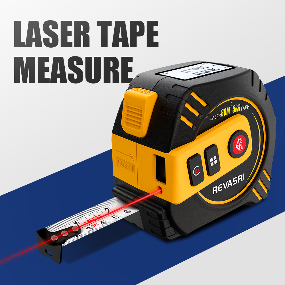 Laser Distance Meter 2 In 1 Tape - REVASRI レーザー巻尺 2 in 1 レーザー距離計