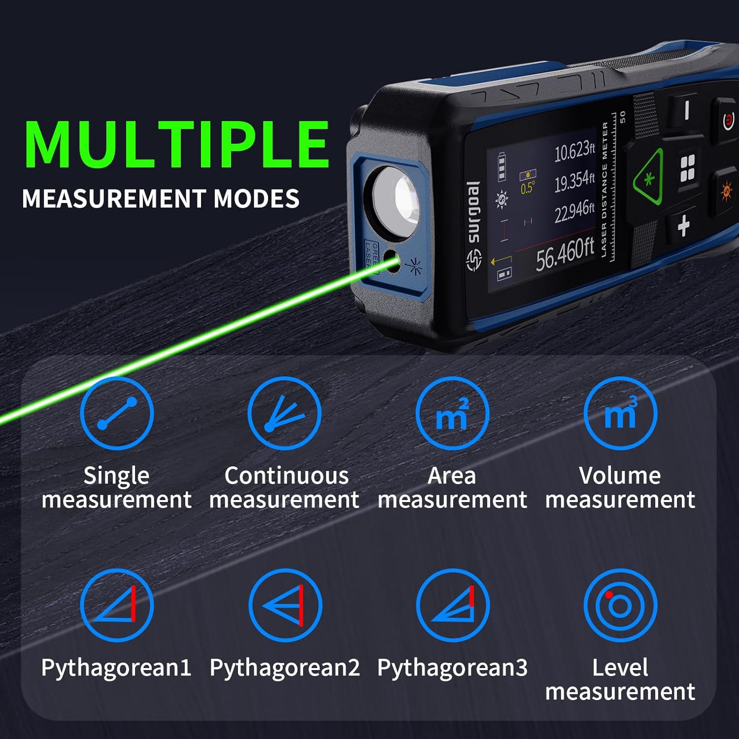 100m グリーンレーザー距離計 多機能 デジタルレベル カ - Laser Distance Meter 100M のレビューと価格