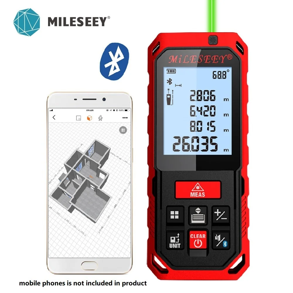 最新の Mileseey 50M 70M 100M 120M - Laser Distance Meter 100M のレビューと価格