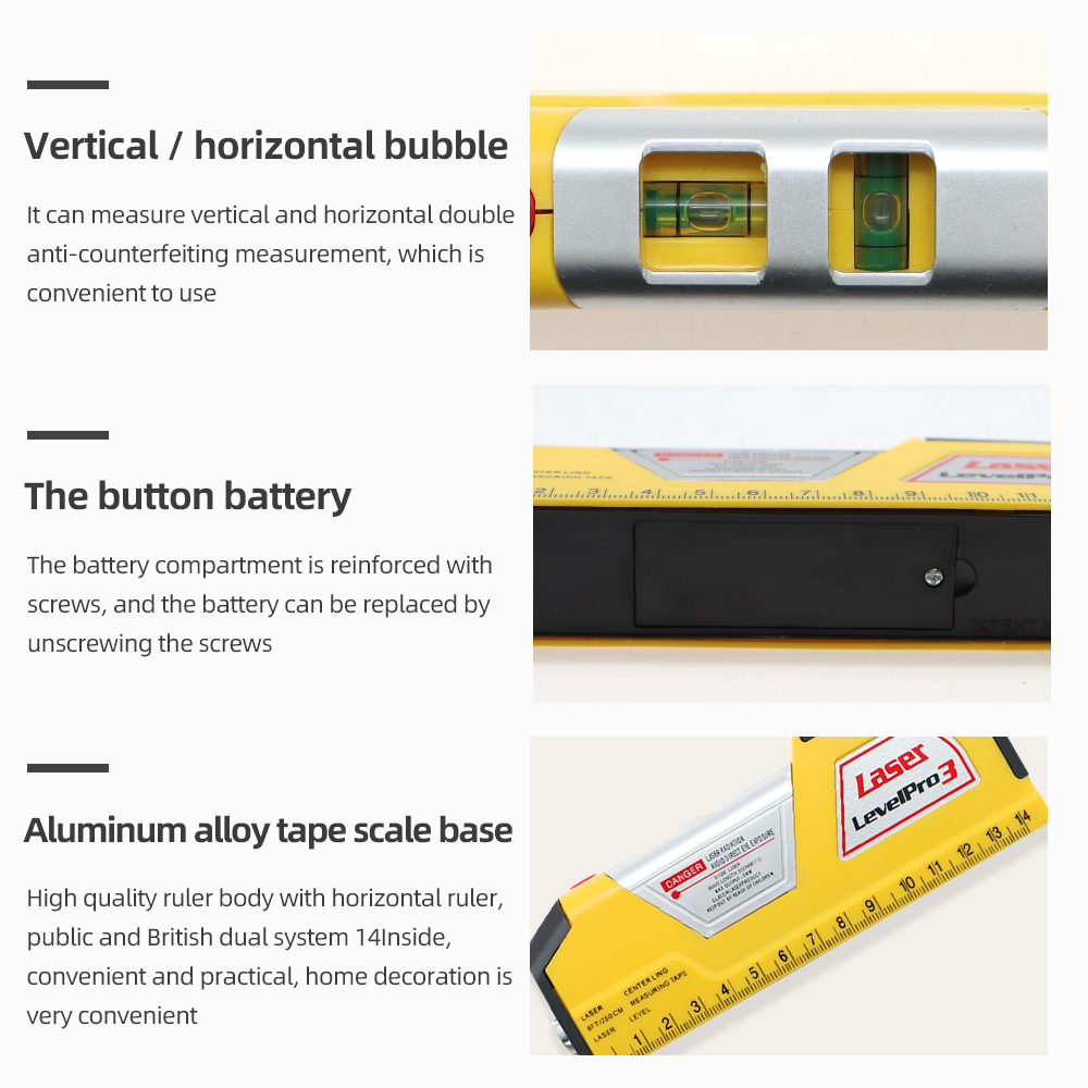 レーザーレベルおよび距離計,水平レーザー,テープアライナー, - Laser Distance Meter With Bubble Level のレビューと価格