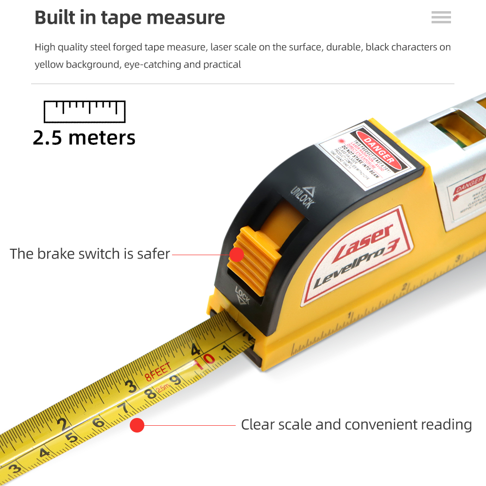 レーザーレベルおよび距離計,水平レーザー,テープアライナー, - Laser Distance Meter With Bubble Level のレビューと価格