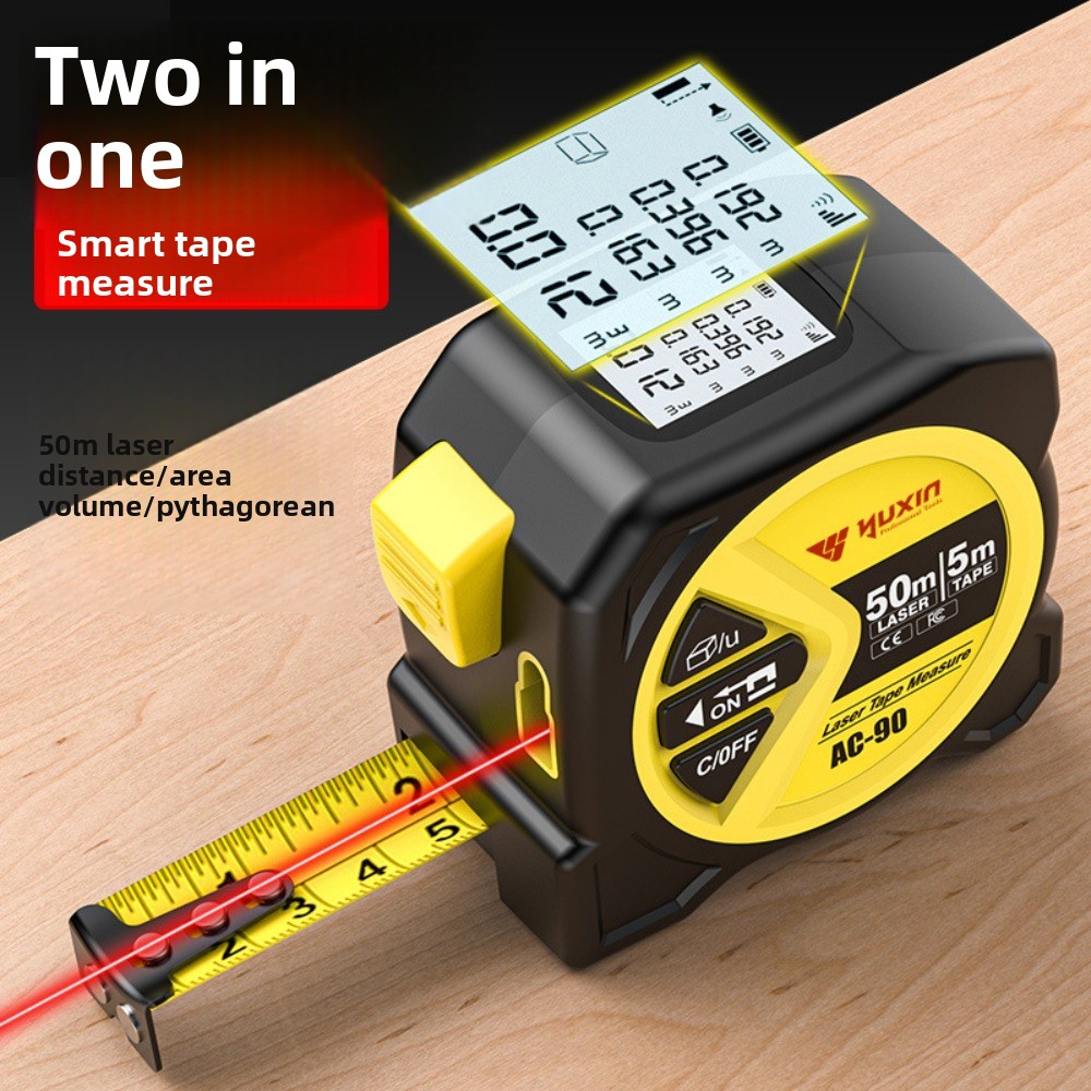 2 in 1 レーザー距離計 50m レーザー 5m テープ - Digital Tape Measure 5M Laser のレビューと価格