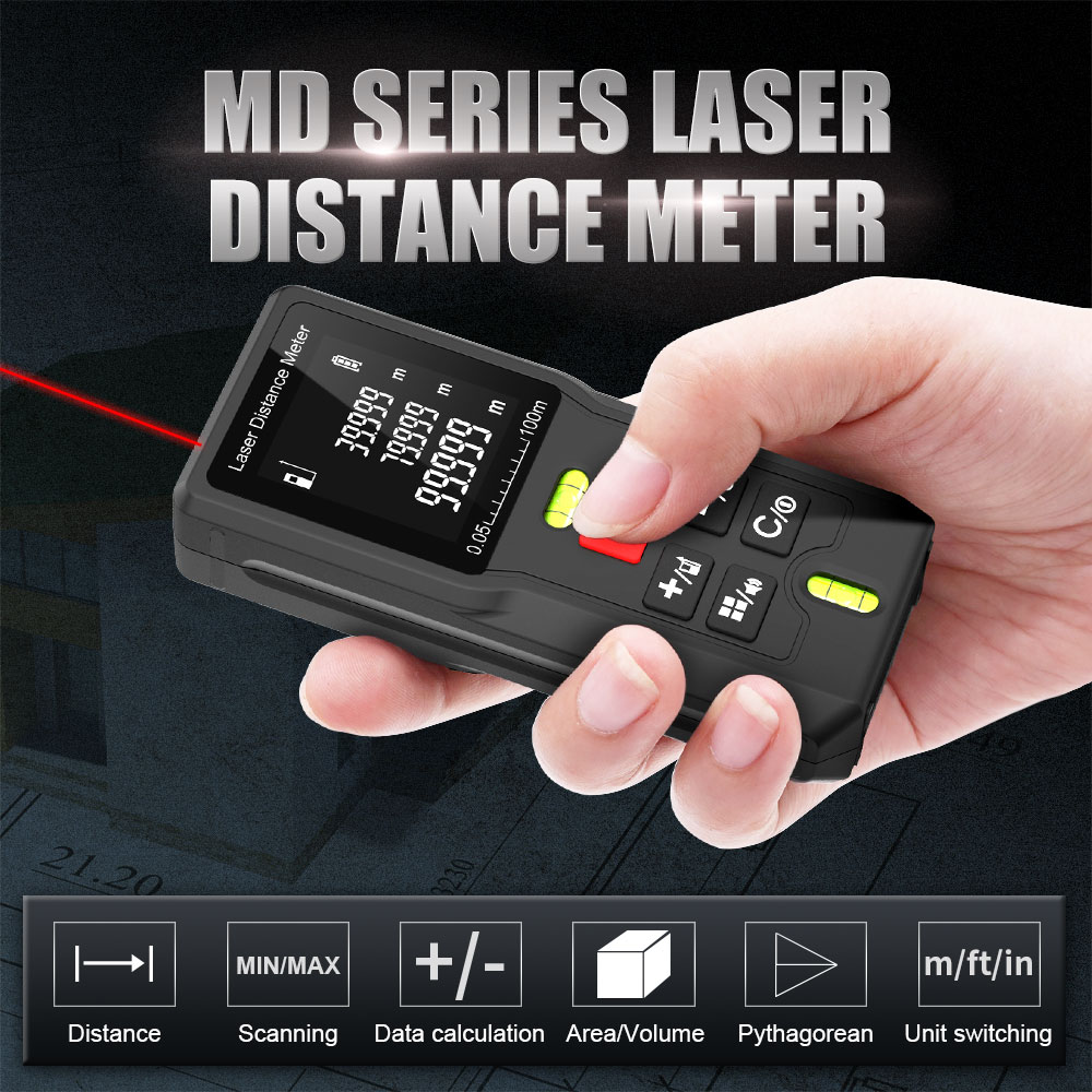 BOAYALレーザー距離計、2つの気泡水準器付き、164フィ - Laser Distance Meter With Bubble Level のレビューと価格
