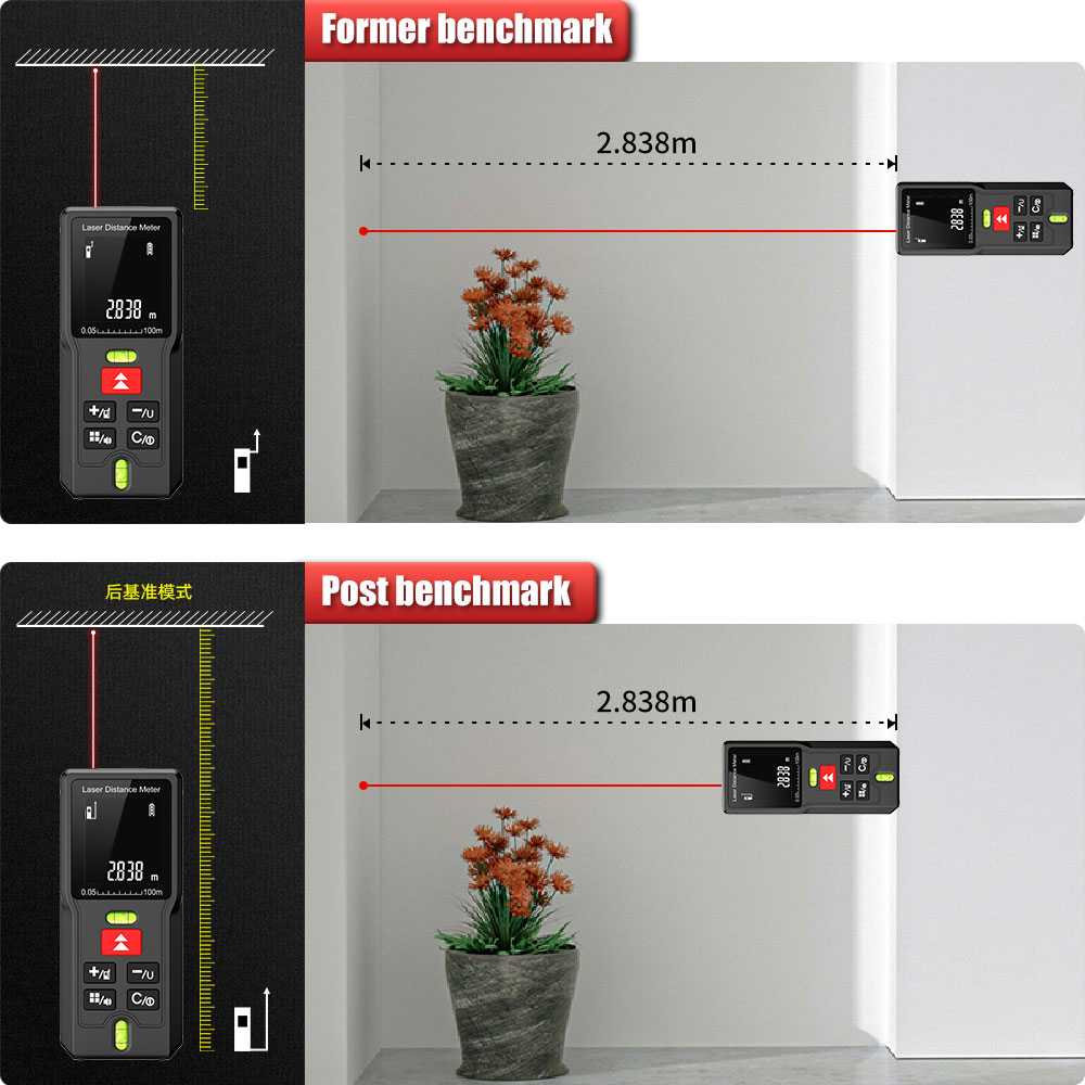 BOAYALレーザー距離計、2つの気泡水準器付き、164フィ - Laser Distance Meter With Bubble Level のレビューと価格