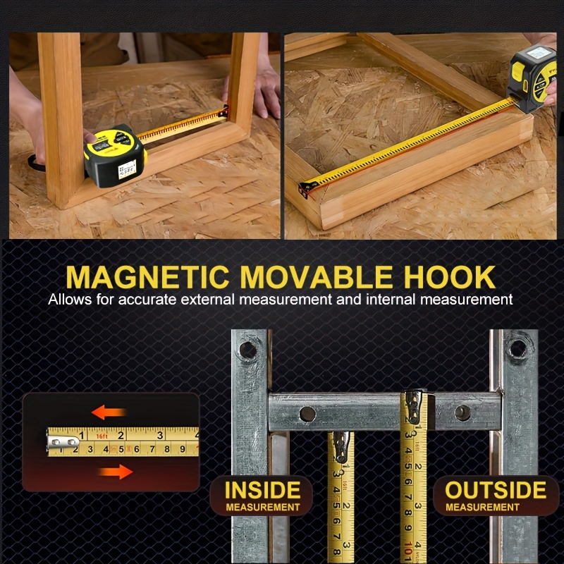 レーザー巻尺、高精度多機能2 in 1赤外線HDスマートデジ - Digital Tape Measure 5M Laser のレビューと価格