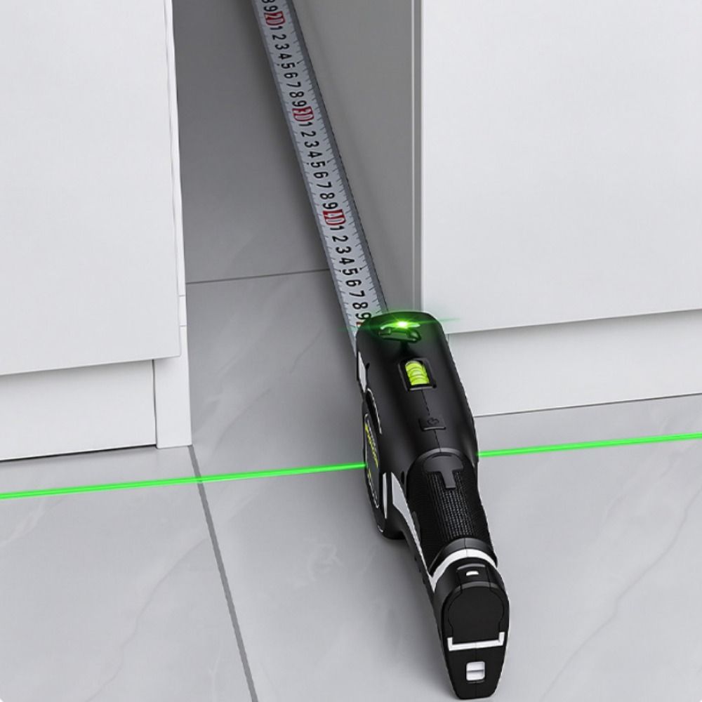 頑丈な構造のレーザー距離計。格納式でバックライト付きのデジタ - Digital Tape Measure 5M Laser のレビューと価格