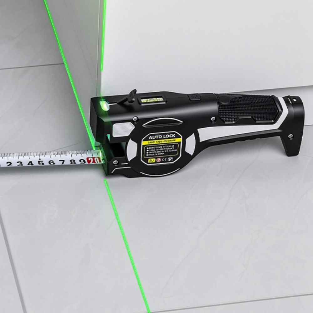 頑丈な構造のレーザー距離計。格納式でバックライト付きのデジタ - Digital Tape Measure 5M Laser のレビューと価格