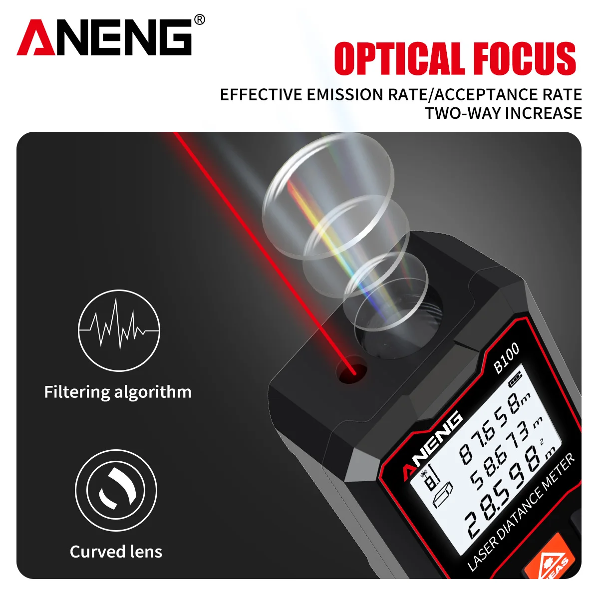 ANENG B40 B60 B80 B100 ハンドヘルドレ - Laser Measure Area Volume Calculator のレビューと価格