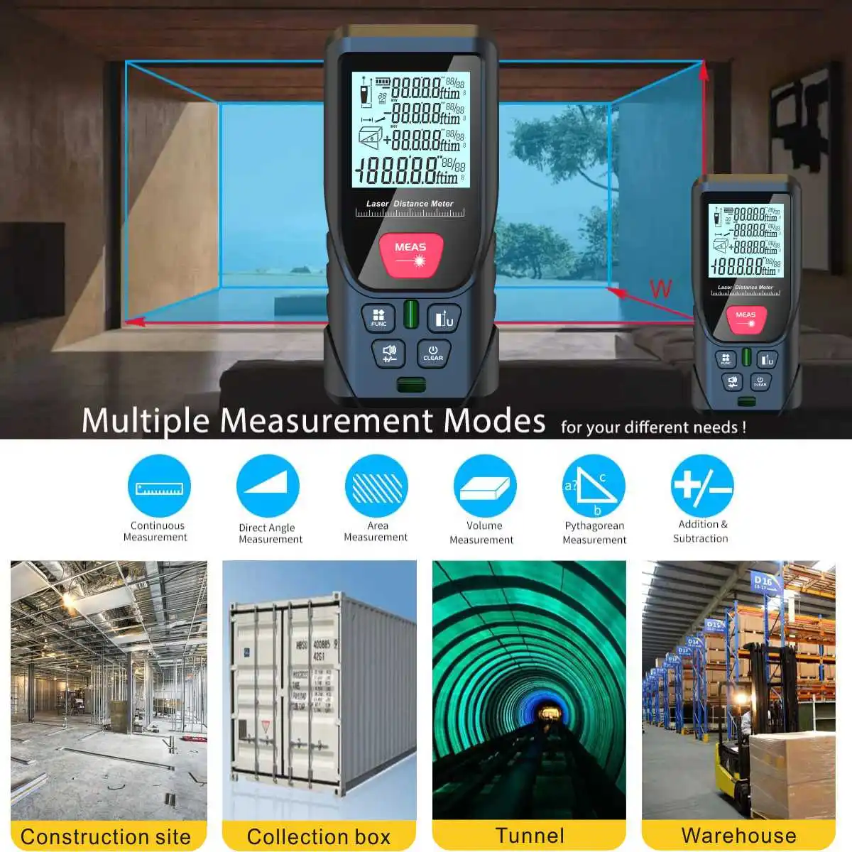 レーザー距離計,デジタルテープ,セルフレベリング,メーター, - Laser Distance Meter With Bubble Level のレビューと価格