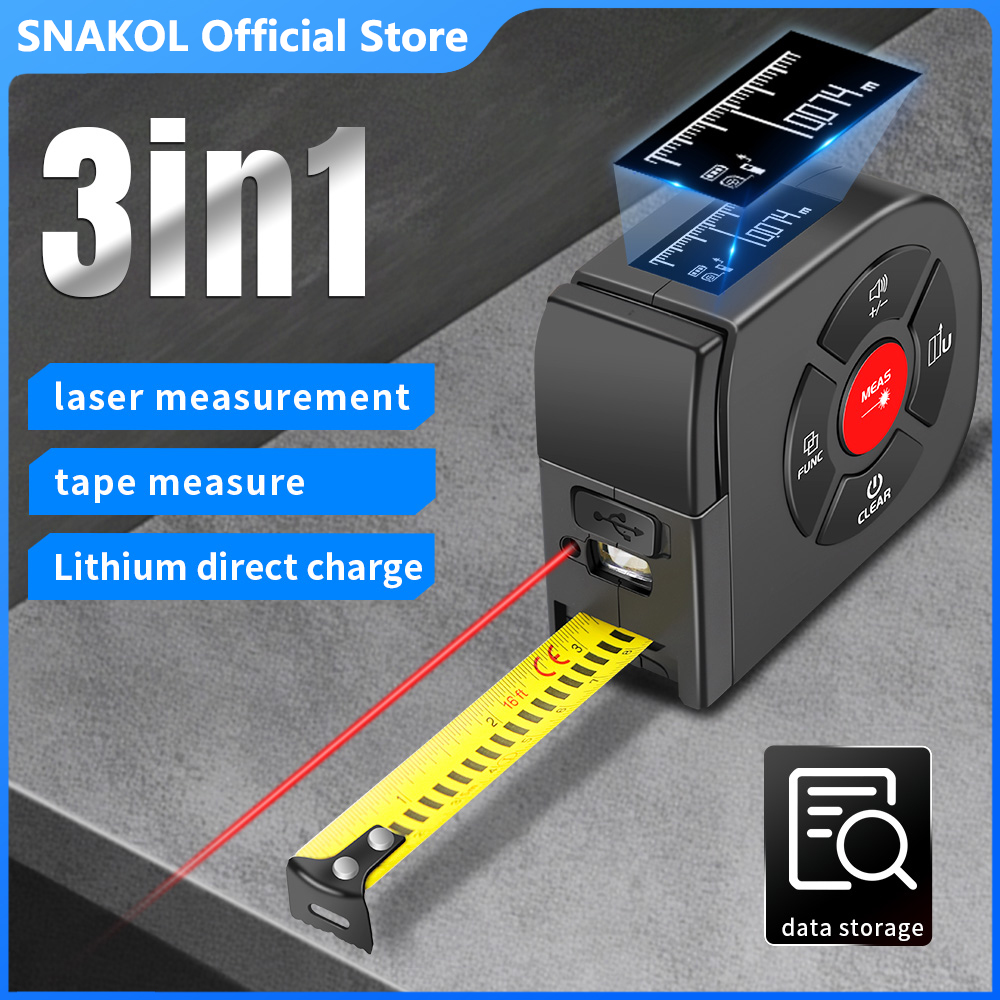 スナコル レーザー距離計 2-in-1 デジタル巻尺 高精度 - Laser Distance Meter 2 In 1 Tape のレビューと価格