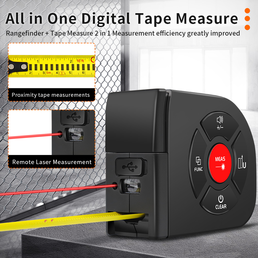 スナコル レーザー距離計 2-in-1 デジタル巻尺 高精度 - Laser Distance Meter 2 In 1 Tape のレビューと価格