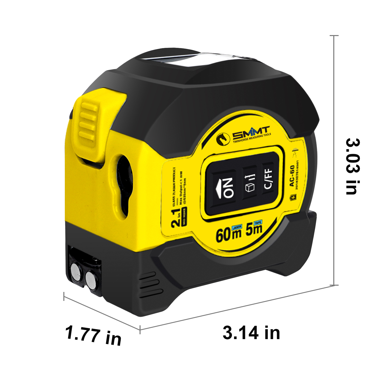 2-in-1レーザーテープメジャー 5m/60m 高精度デジ - Laser Distance Meter 2 In 1 Tape のレビューと価格