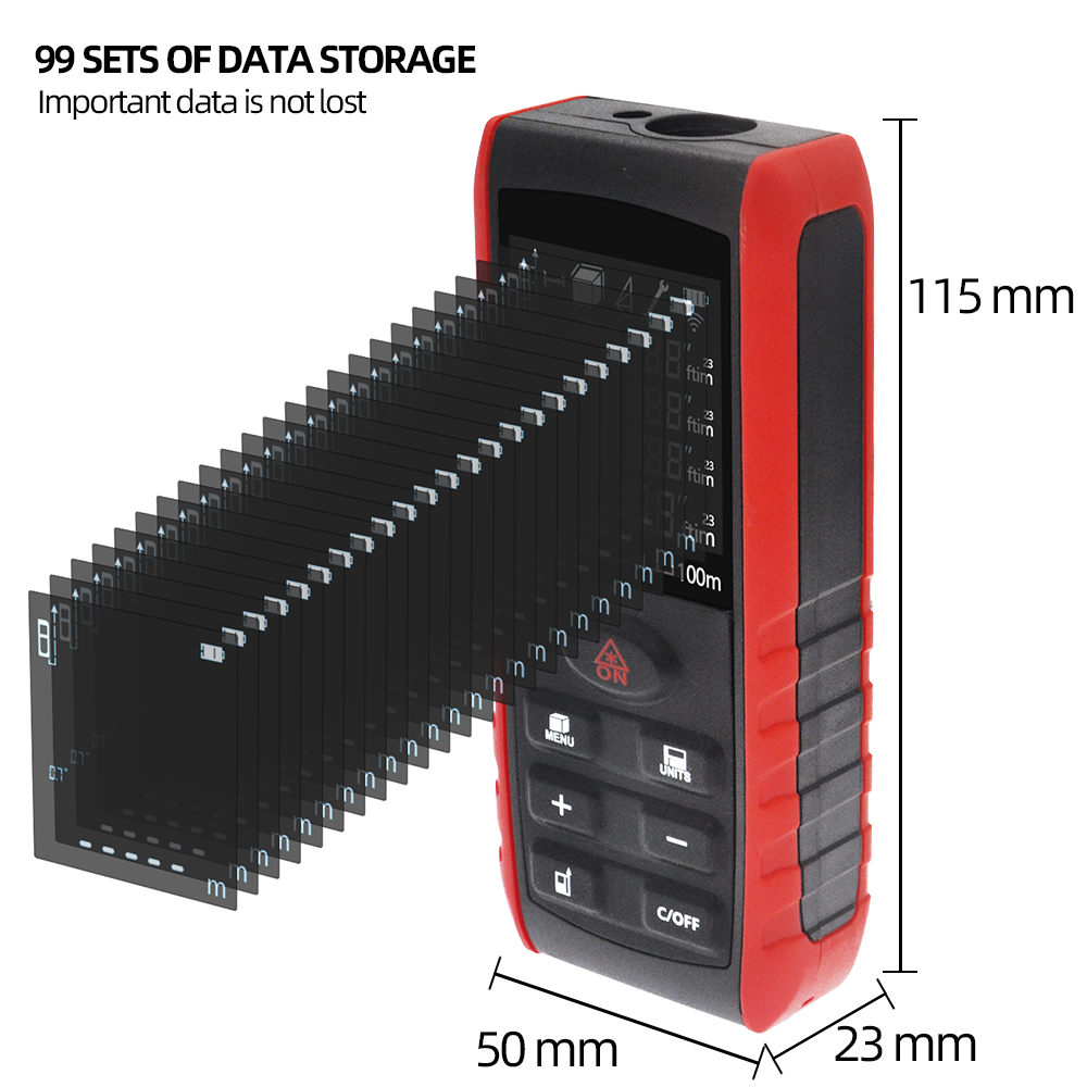 プロフェッショナルレーザー距離計 40M 60M 80M 1 - Laser Distance Meter 100M のレビューと価格