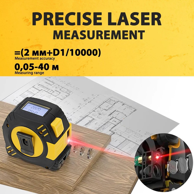 B62B 2in1 レーザー距離計 高精度レーザー距離測定器 - Laser Distance Meter 2 In 1 Tape のレビューと価格