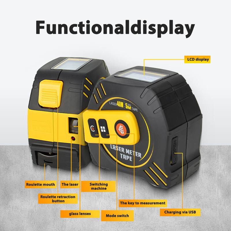 B62B 2in1 レーザー距離計 高精度レーザー距離測定器 - Laser Distance Meter 2 In 1 Tape のレビューと価格