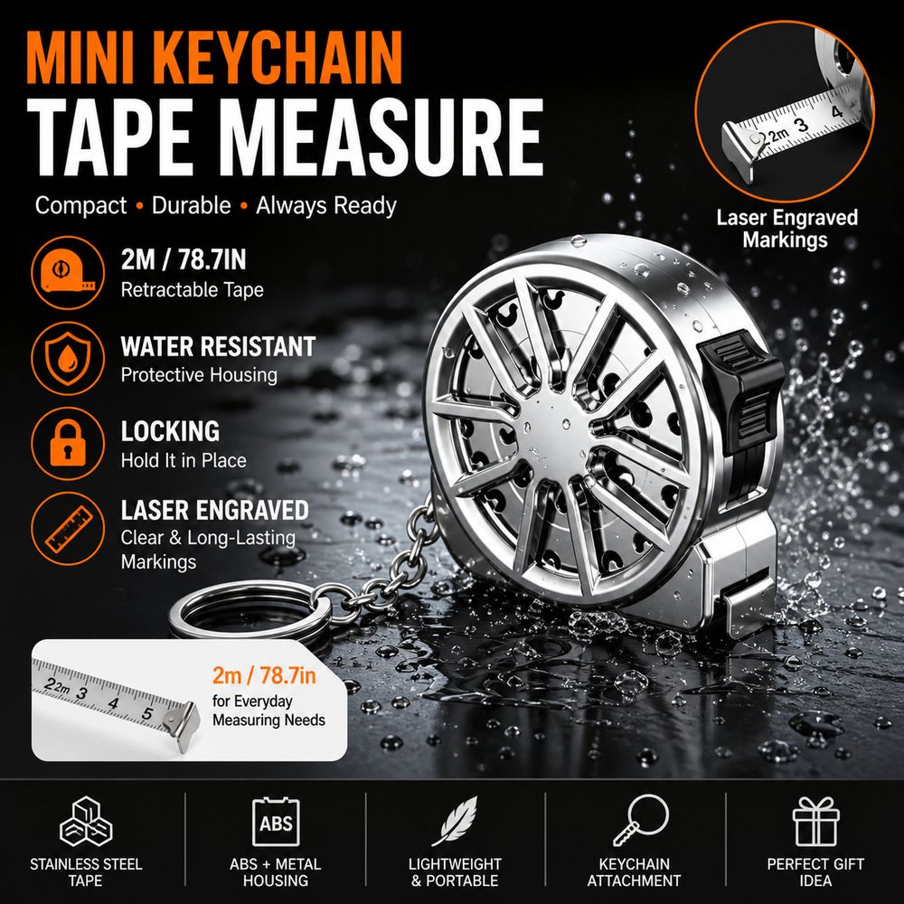 2M キーチェーン付き巻尺、電気メッキ加工、レーザー刻印、小 - Mini Laser Measure Keychain のレビューと価格