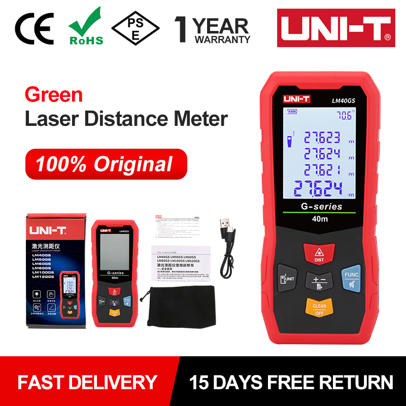 UNI-T 40m グリーンレーザー距離計 60m 100m - Laser Distance Meter 100M のレビューと価格