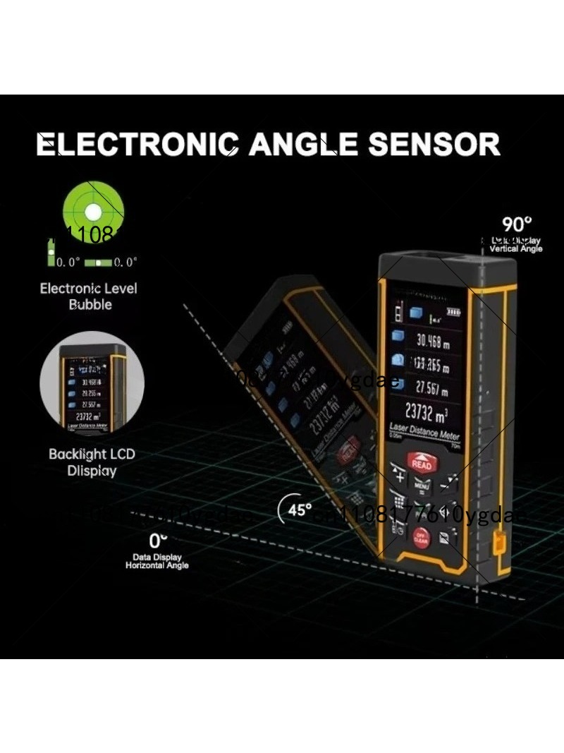 デジタルレーザー赤外線距離計 394フィート/120メートル - Laser Distance Meter With Bubble Level のレビューと価格