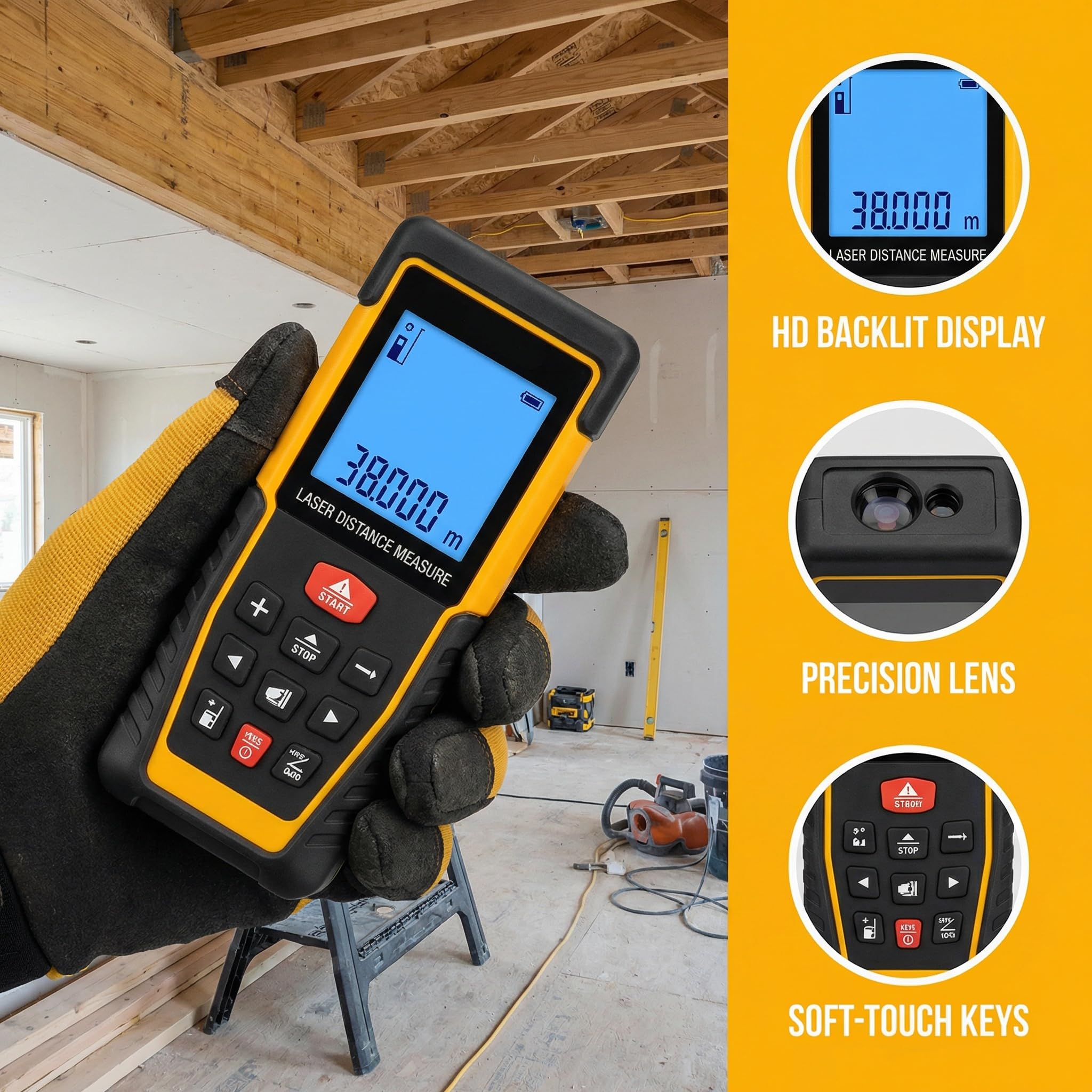 Miangerrn 2-in-1 レーザー距離計 40m 距 - Laser Distance Meter 2 In 1 Tape のレビューと価格