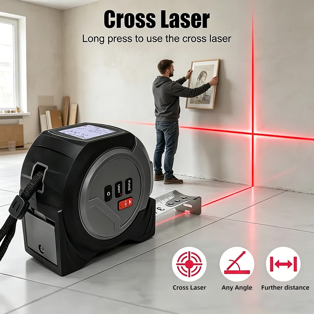 3in1レーザー測定テープ 5Mスチールテープ 60mレーザ - Laser Measure Area Volume Calculator のレビューと価格