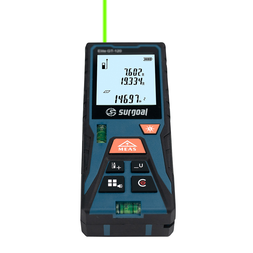 120mグリーンレーザー距離計、水準器付きデジタルレベルレー - Laser Distance Meter With Bubble Level のレビューと価格