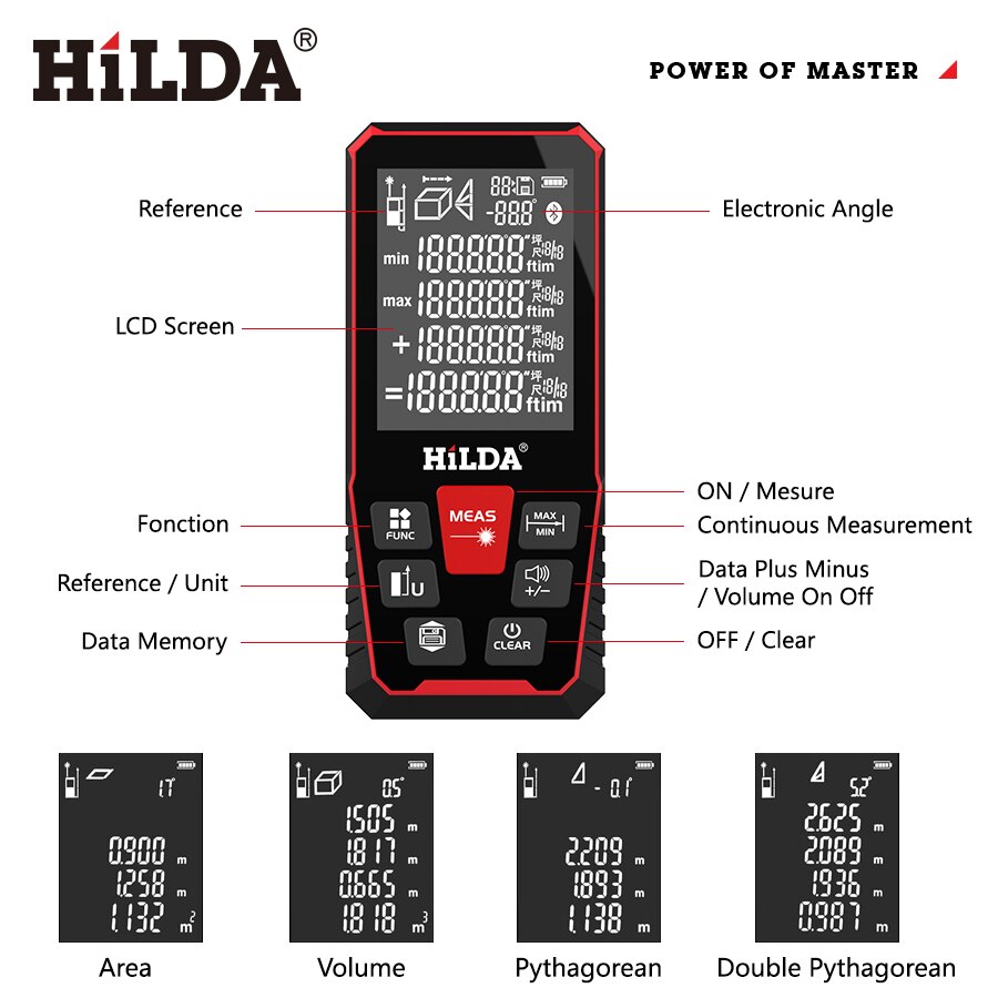 Hildaレーザー距離50m/100m/120mレンジファイ - Laser Distance Meter 100M のレビューと価格