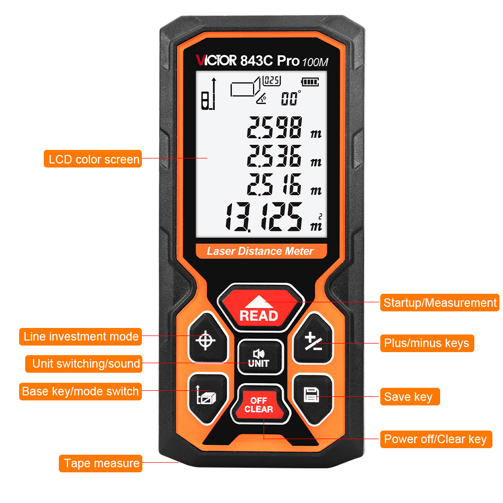 RuoShui 50M/70M/100M デジタルレーザー距 - Laser Distance Meter 100M のレビューと価格