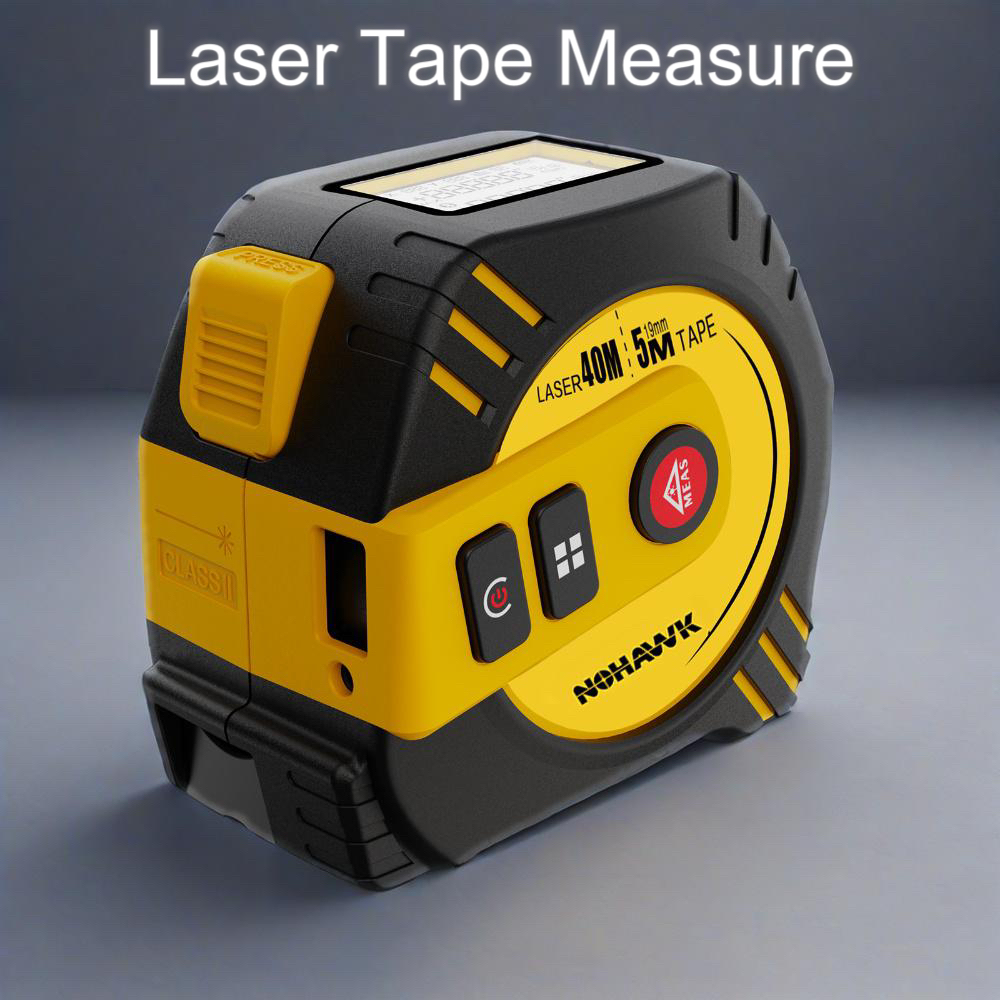 Nohawk-高精度レーザー巻尺、距離計、定規、デザイナー用 - Laser Distance Meter 2 In 1 Tape のレビューと価格