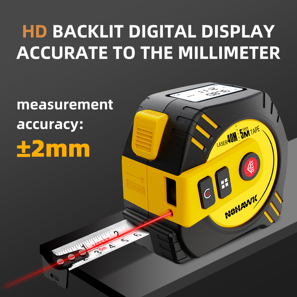 Nohawk 2 in 1 レーザー距離計 40/80M レ - Laser Distance Meter 2 In 1 Tape のレビューと価格