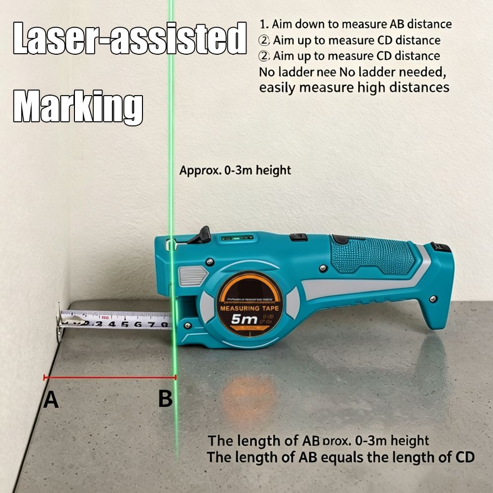 3-in-1レーザー距離計 高精度 5Mx25mm デジタル - Digital Tape Measure 5M Laser のレビューと価格