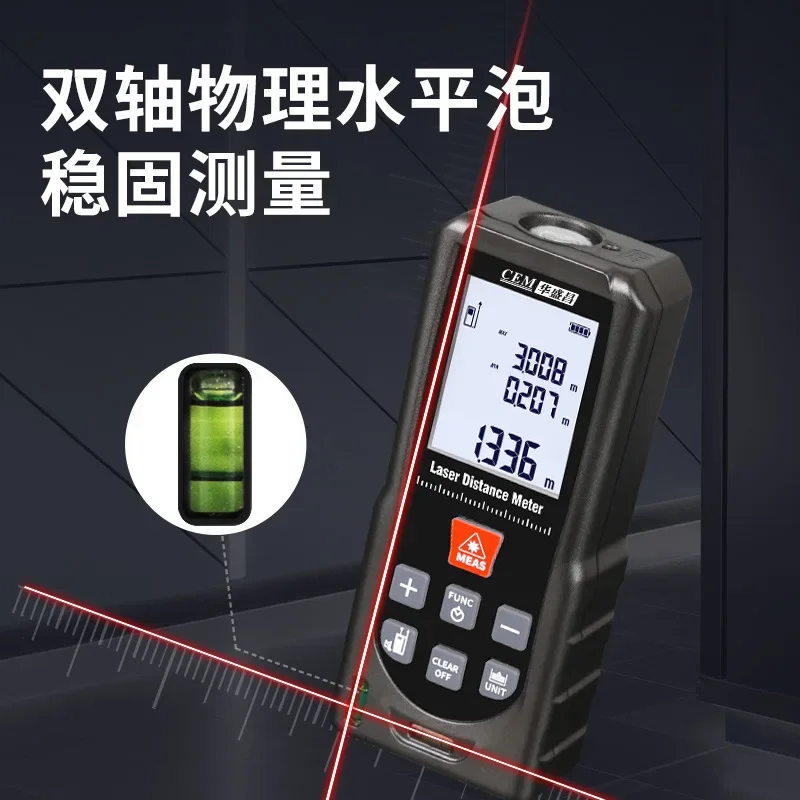 真の実効値（True RMS）レーザー距離計、120メートル - Laser Distance Meter With Bubble Level のレビューと価格