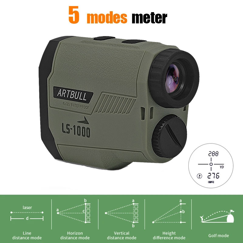 ARTBULL レーザー距離計狩猟屋外 1200 メートル  - Golf Rangefinder Laser Slope のレビューと価格