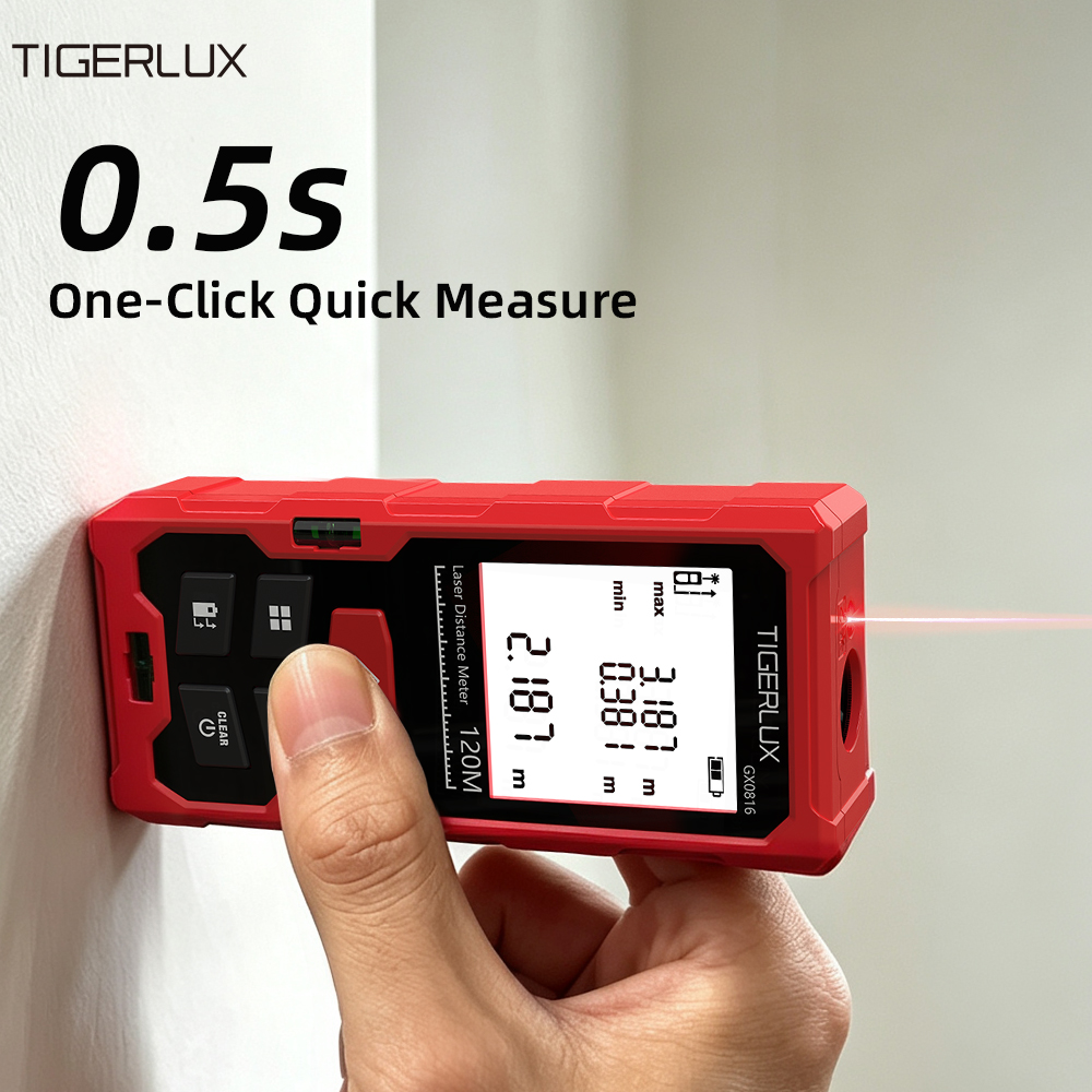 レーザー距離計 50m/120mの2つの測定範囲、距離、面積 - Laser Distance Meter With Bubble Level のレビューと価格