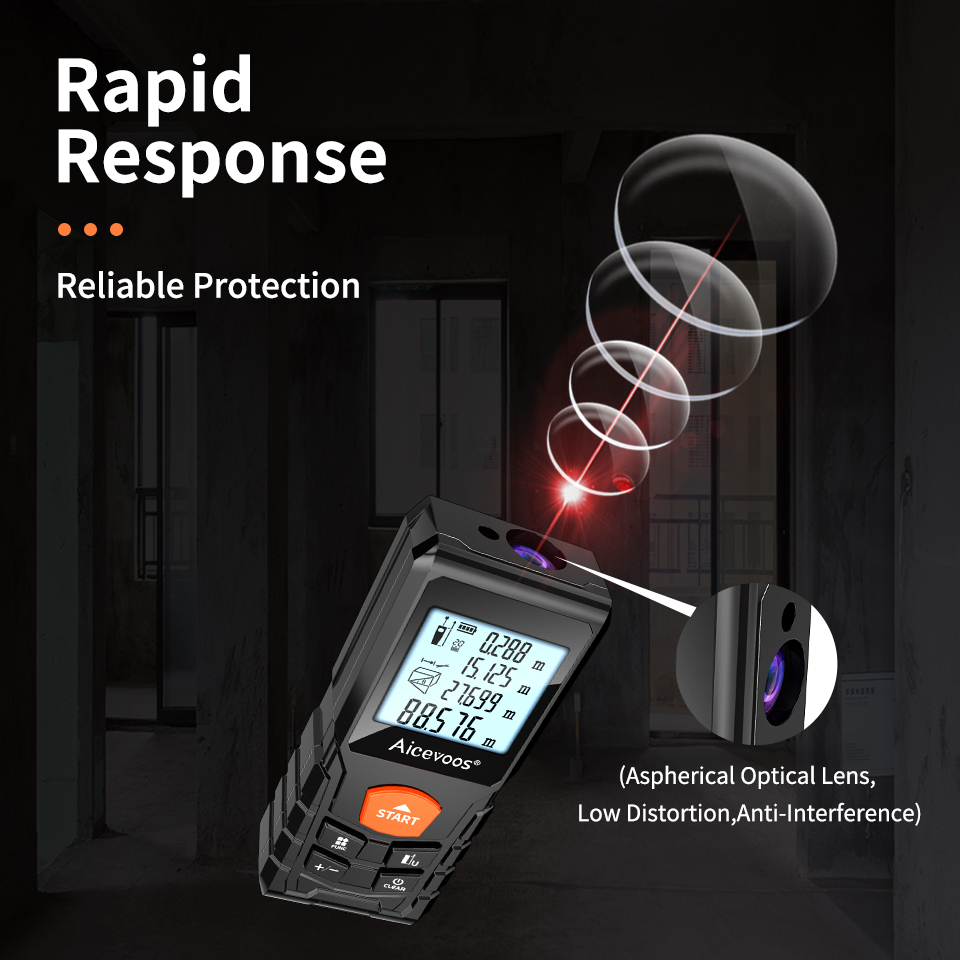 Aicevoos デジタルレーザー距離計 50 メートル 7 - Laser Distance Meter 100M のレビューと価格