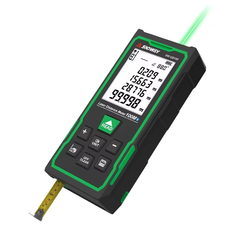 SW-GB 距離・面積・体積測定機能付き、ピタゴラスの定理を - Laser Distance Meter 2 In 1 Tape のレビューと価格