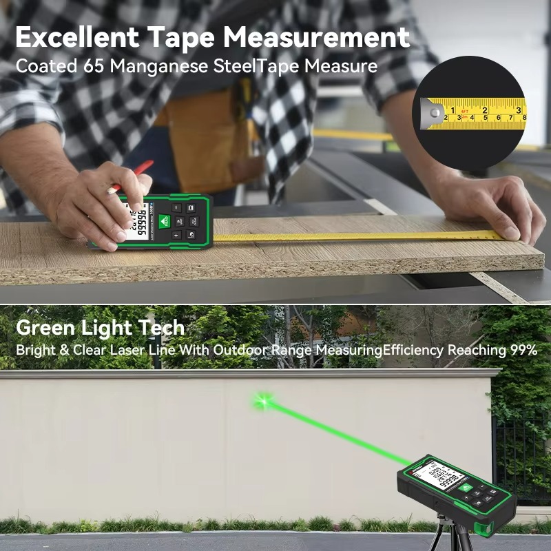 SW-GB 距離・面積・体積測定機能付き、ピタゴラスの定理を - Laser Distance Meter 2 In 1 Tape のレビューと価格