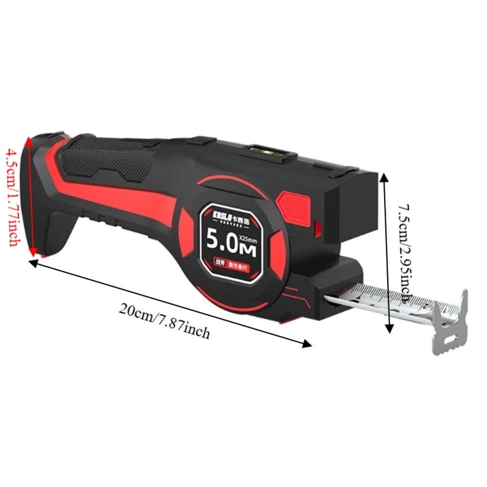 3-in-1レーザー距離計、充電式、5m×25mm、デジタル - Digital Tape Measure 5M Laser のレビューと価格