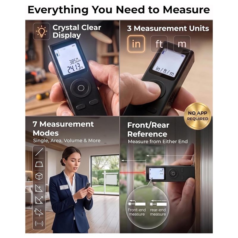 ミニポケットサイズレーザー測定器、キーホルダーレーザーテープ - Mini Laser Measure Keychain のレビューと価格